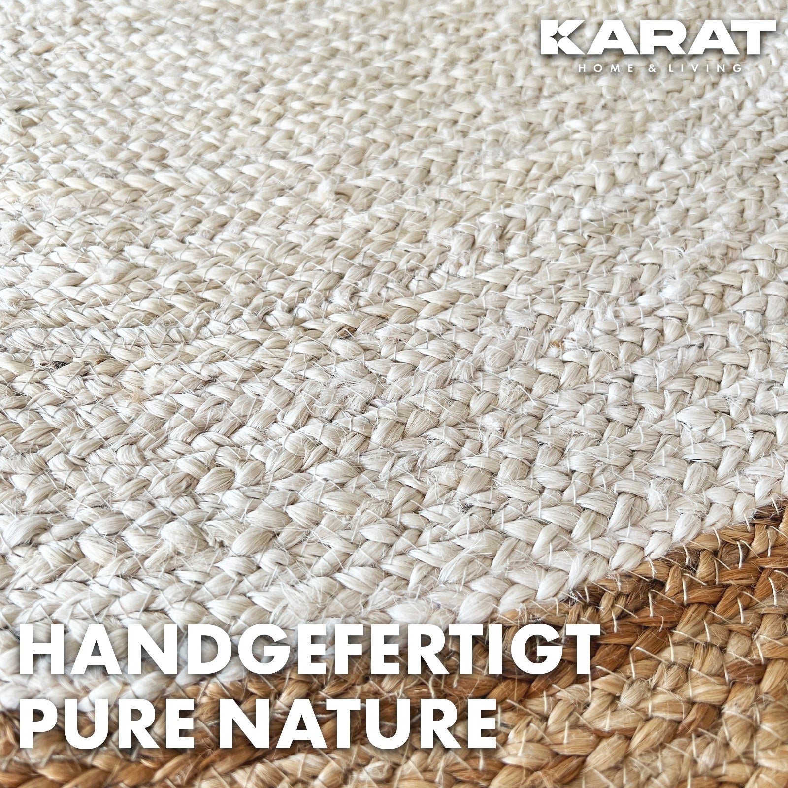 Jute-Teppich Agra | Rund | Handgewebt | Aus Naturfasern | Verschiedene Größen