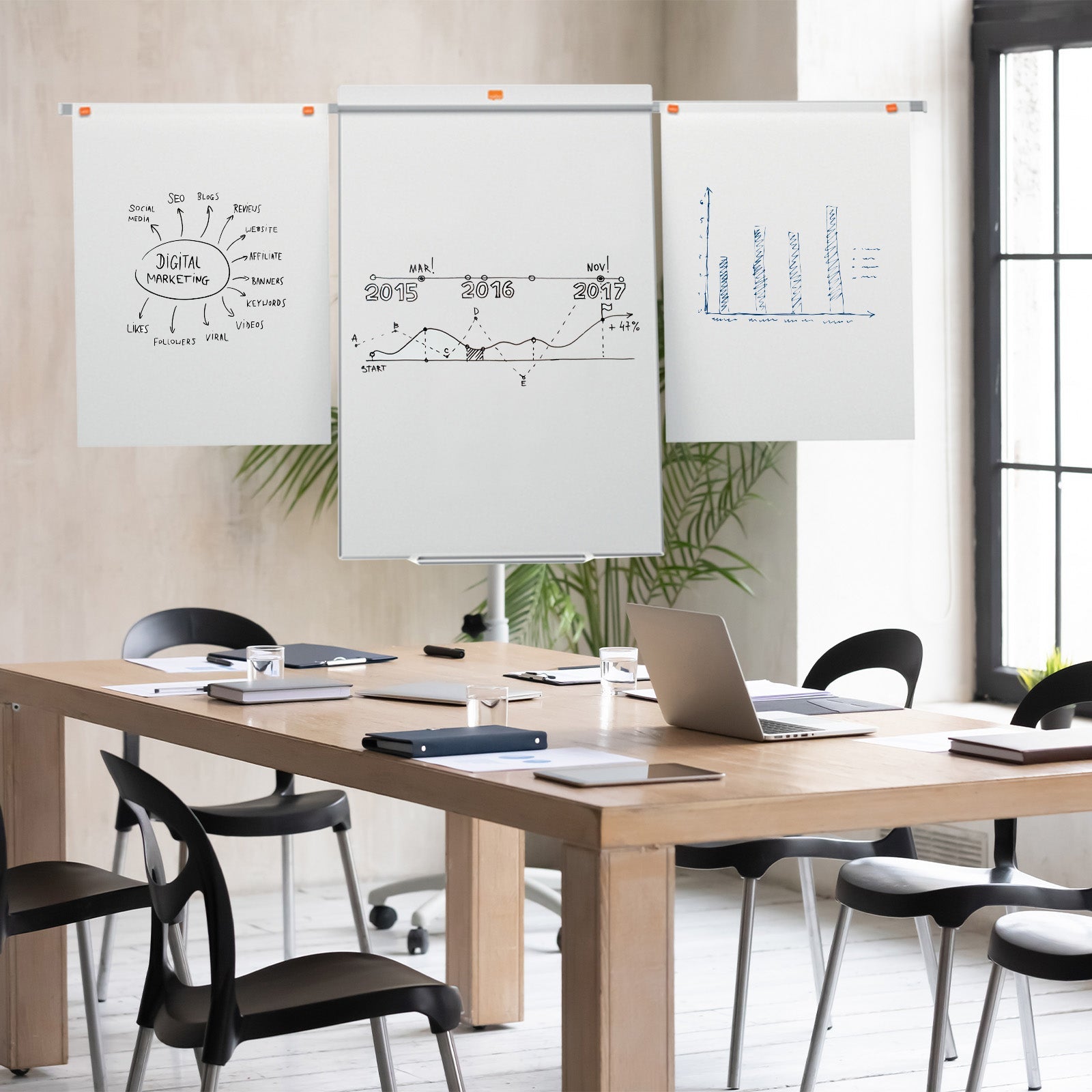 Nobo Flipchart | Impression Pro | Magnetisch | Dreibeinstativ & Verlängerungsarme