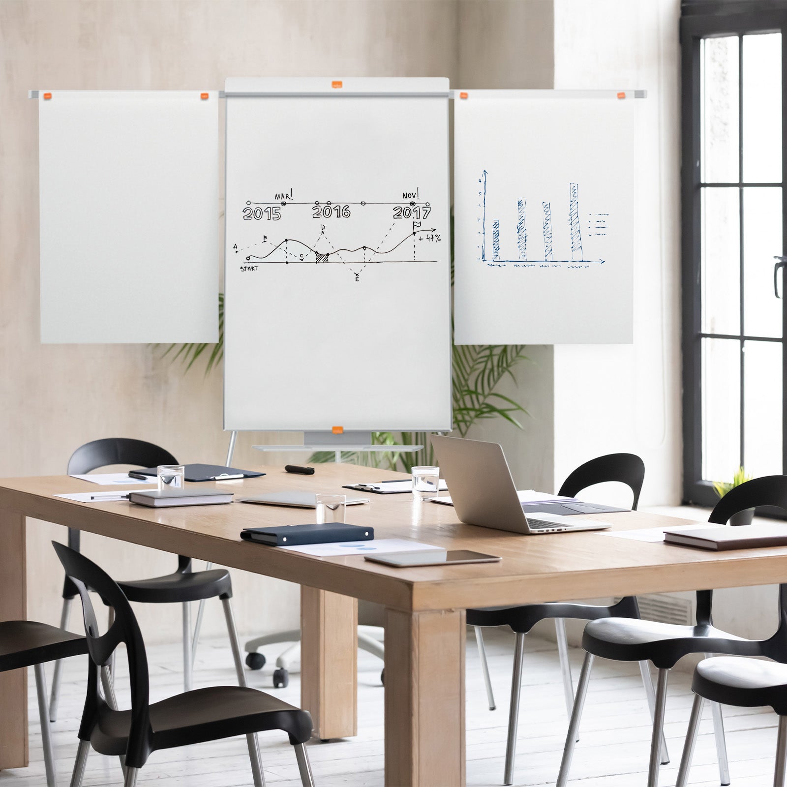 Nobo Flipchart | Classic Nano Clean | Mit Verlängerungsarmen