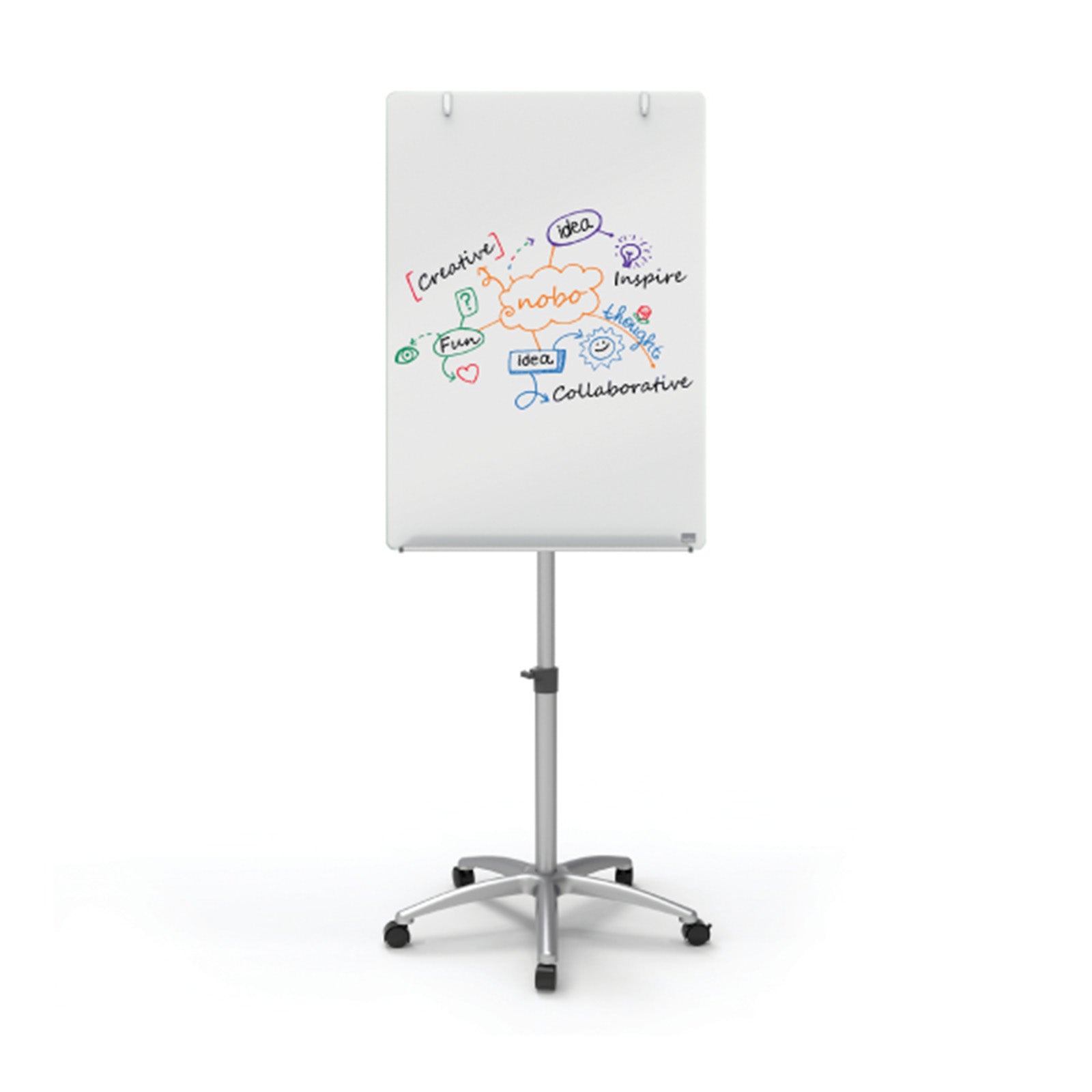 Nobo Flipchart | Sicherheitsglas | Höhenverstellbar | 25 Jahre Oberflächengarantie