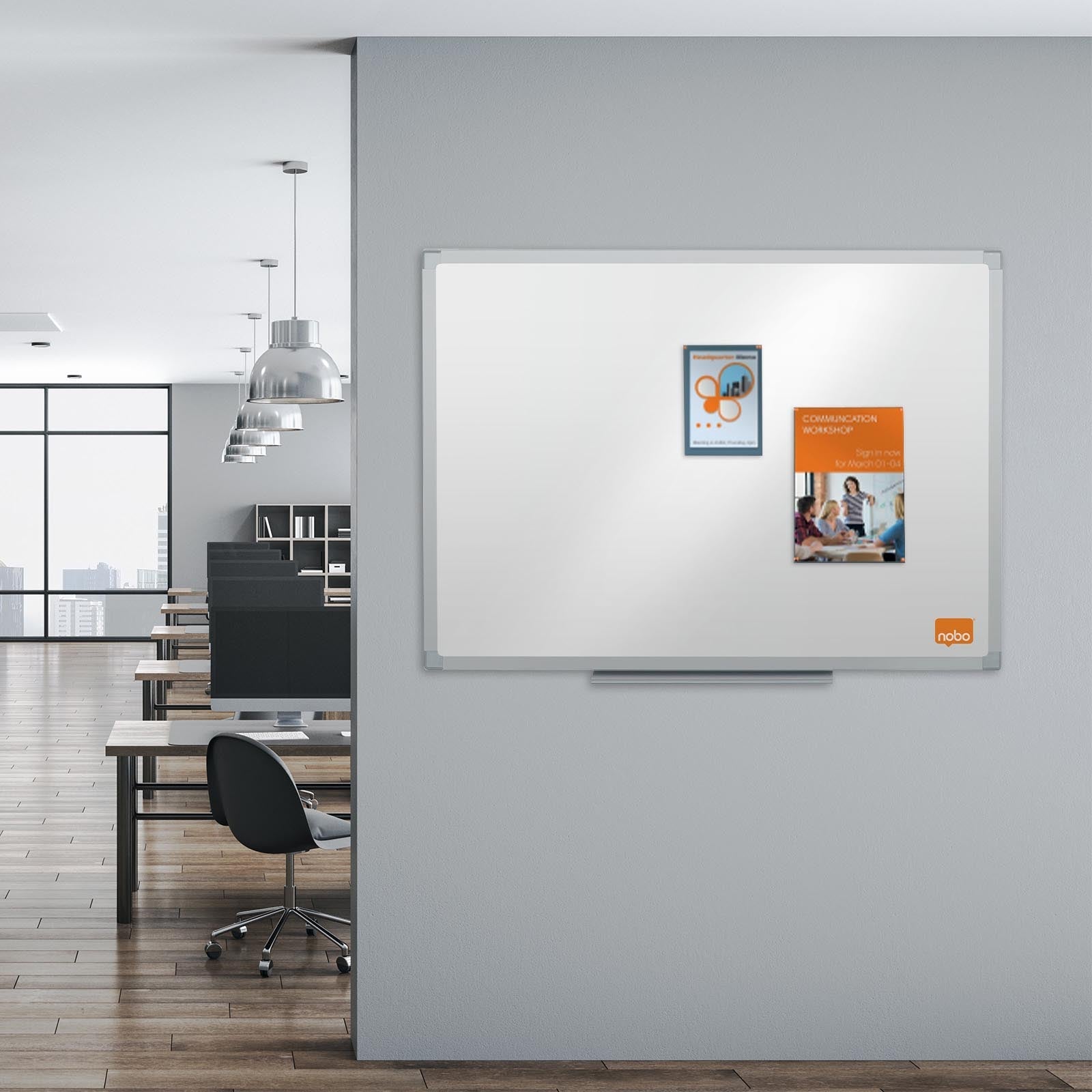 Nobo Whiteboard | Speziallackiert | Magnetisch | Trocken abwischbar