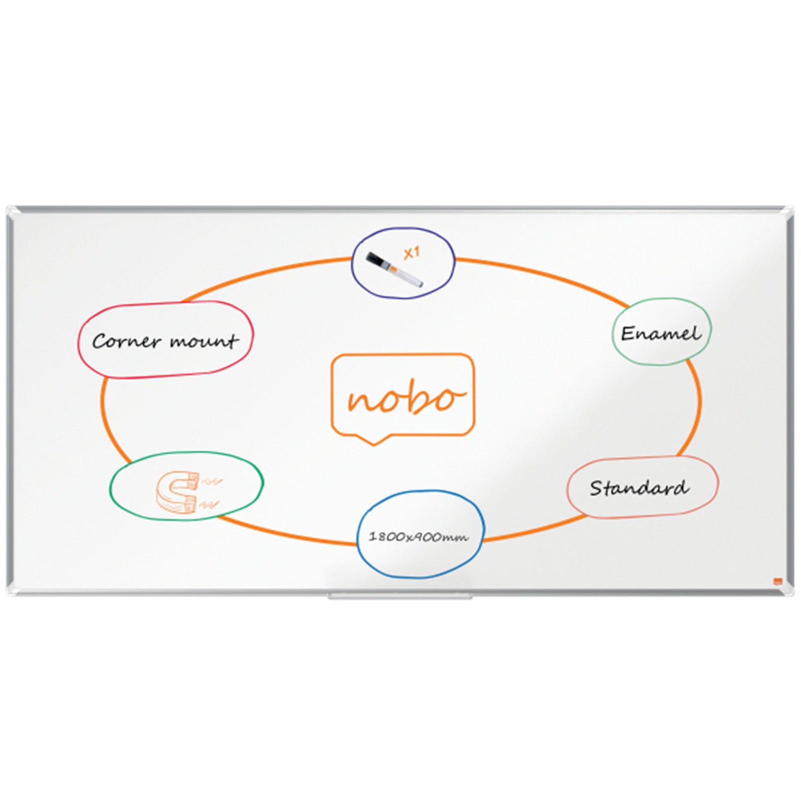 Nobo Whiteboard | Premium Plus | Emailliert | Magnetisch