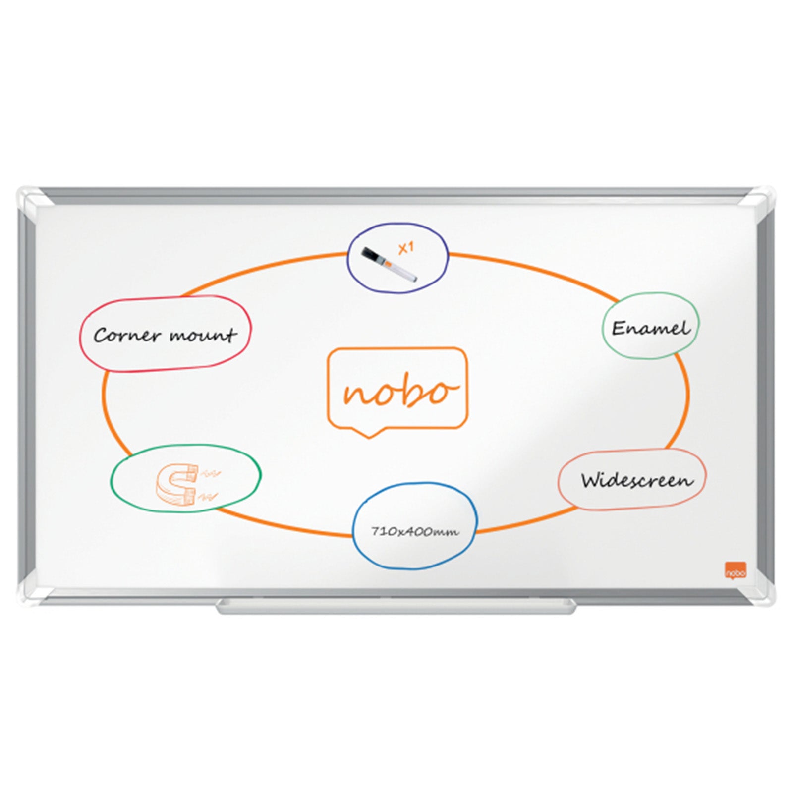 Nobo Whiteboard | Premium Plus Widescreen | Speziallackiert | Magnetisch