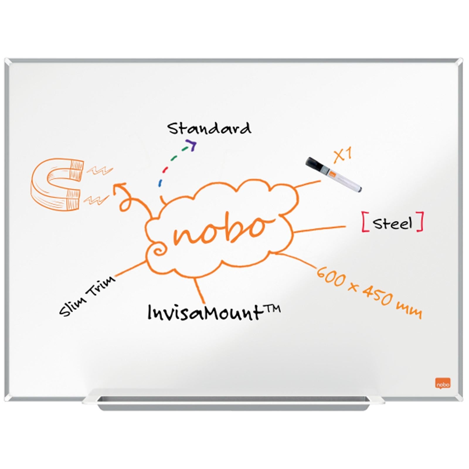 Nobo Whiteboard | Impression Pro | Lackiert | Inklusive Stiftablage