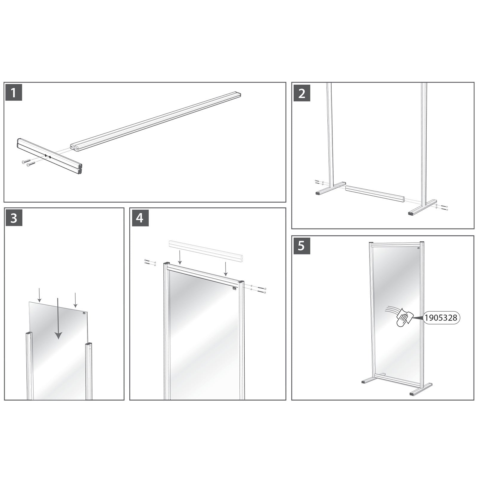 Nobo Stellwand | Premium Plus | Acryloberfläche | Freistehend