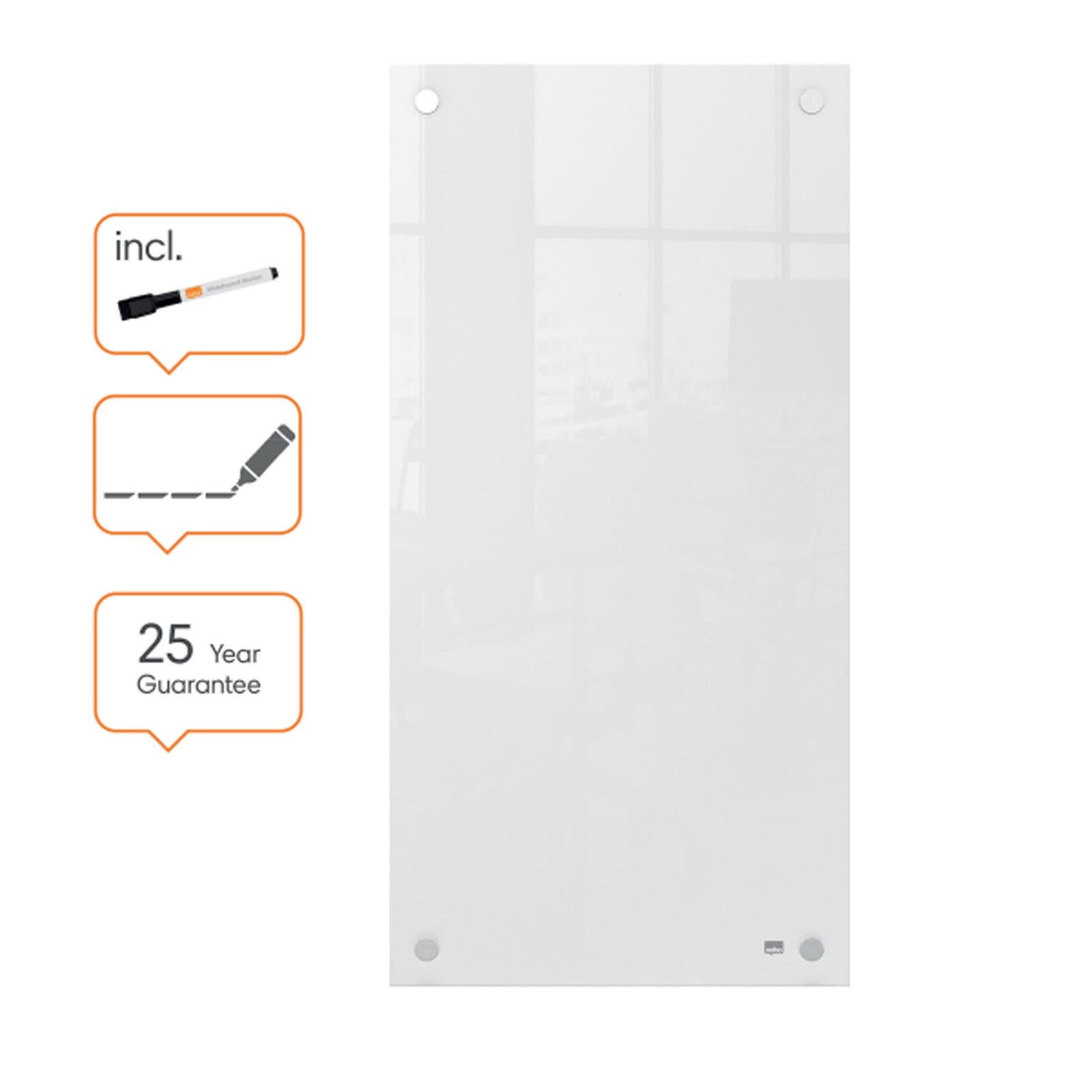Nobo Whiteboard | Glasoberfläche | Inklusive Boardmarker
