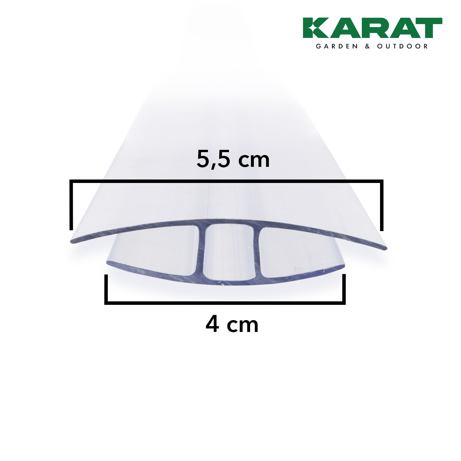 Verbinder Doppelstegplatten | H-Profil | 121 cm Länge