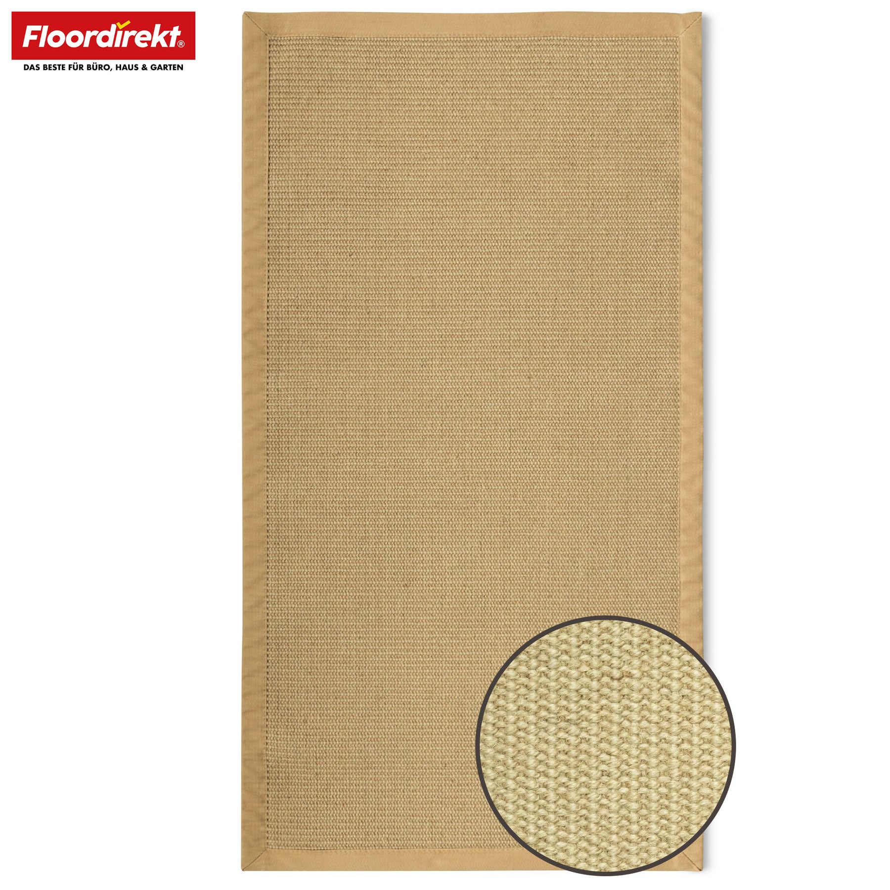 Jute-Teppich | Bombay | Mit rutschhemmendem Rücken & Baumwollbordüre | In vielen Größen