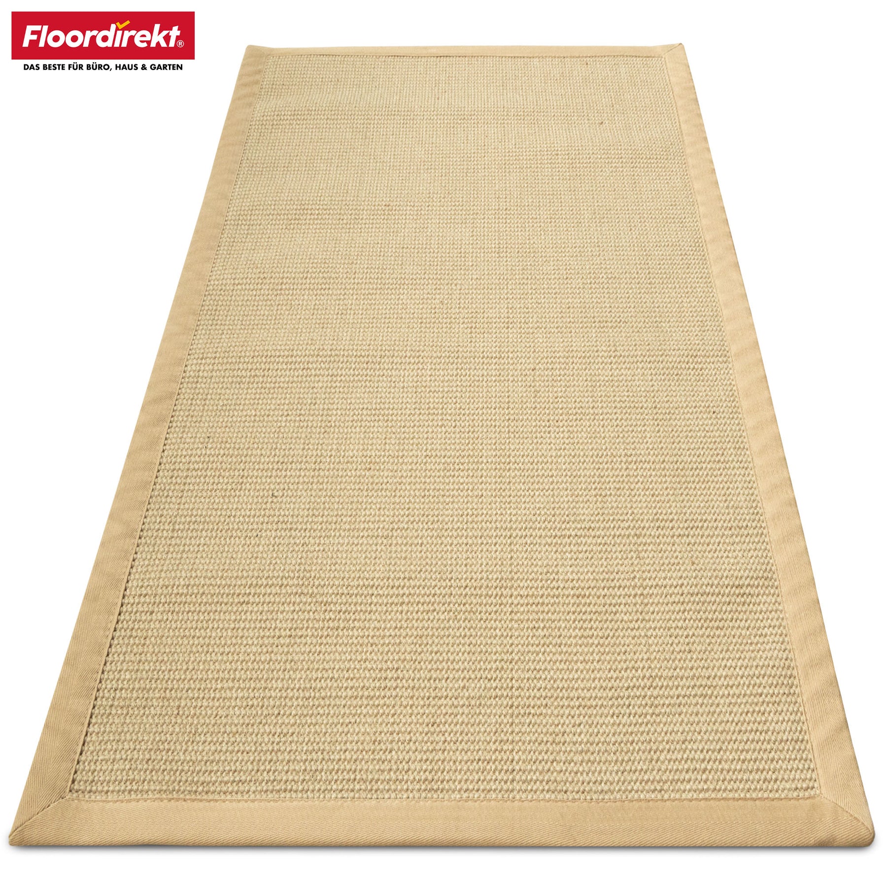 Jute-Teppich | Bombay | Mit rutschhemmendem Rücken & Baumwollbordüre | In vielen Größen