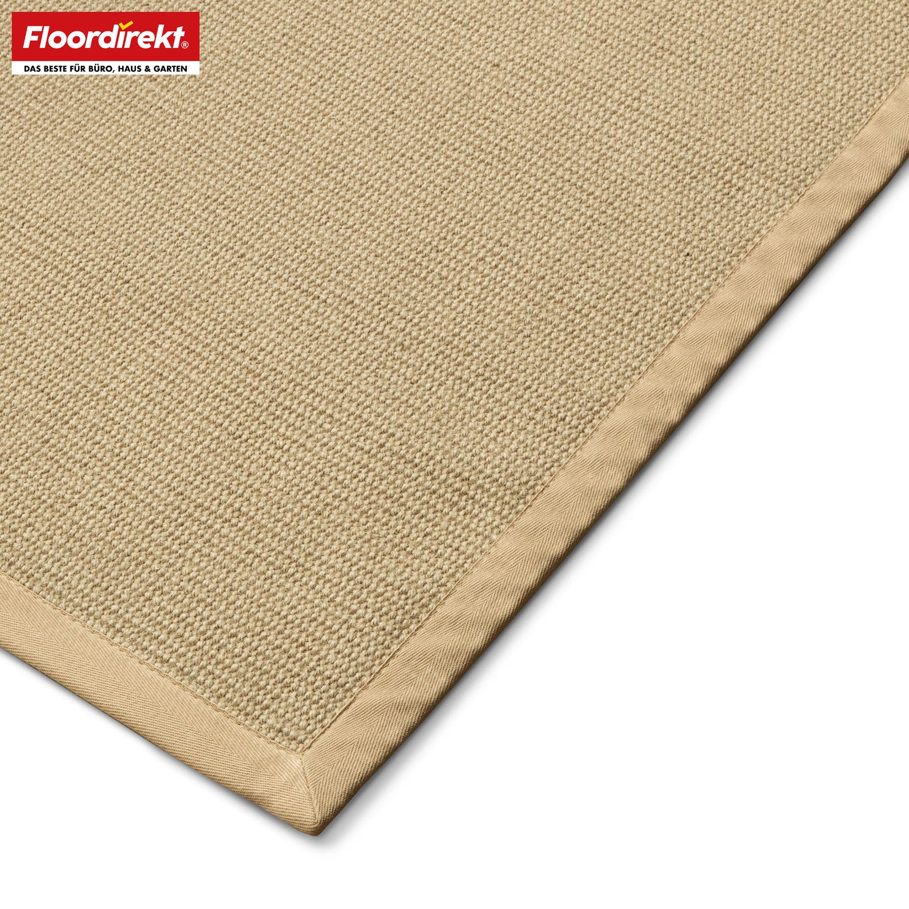 Jute-Teppich | Bombay | Mit rutschhemmendem Rücken & Baumwollbordüre | In vielen Größen