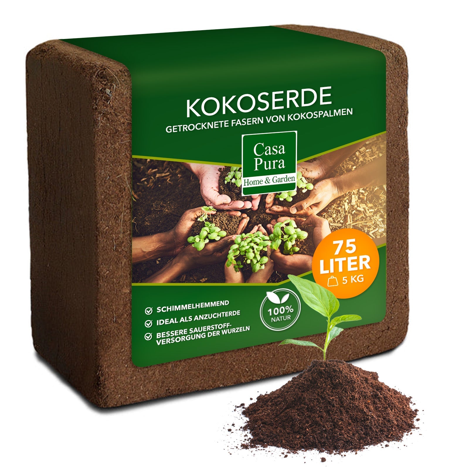 Kokoserde | Blumenerde Kokosfasern | Als Block gepresst