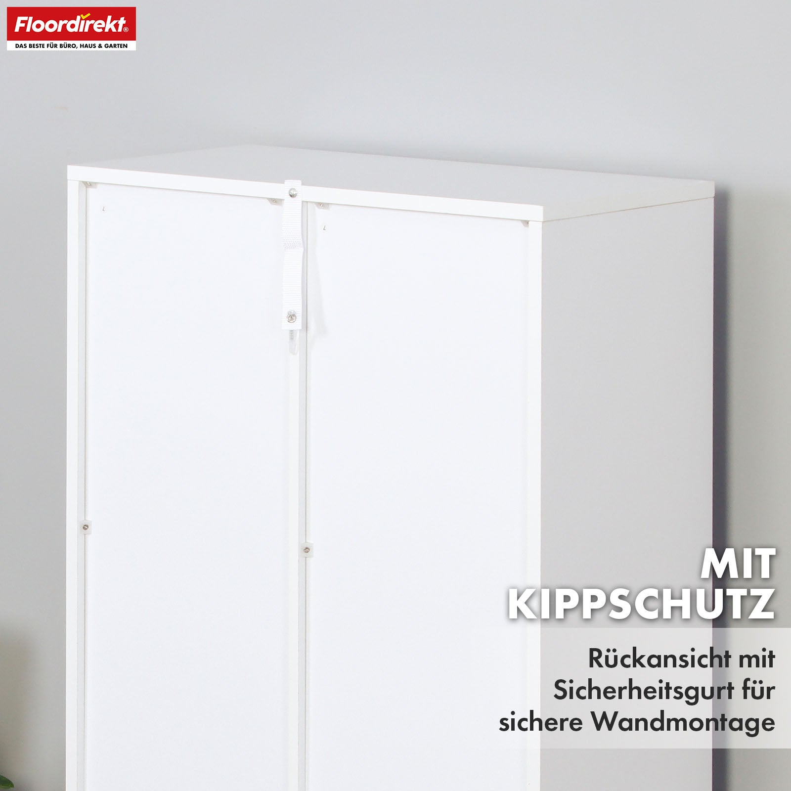 Bücherregal | California | Modernes, platzsparendes MDF-Regal mit Anti-Kipp-Sicherung in Weiß 4-8 offene Fächer