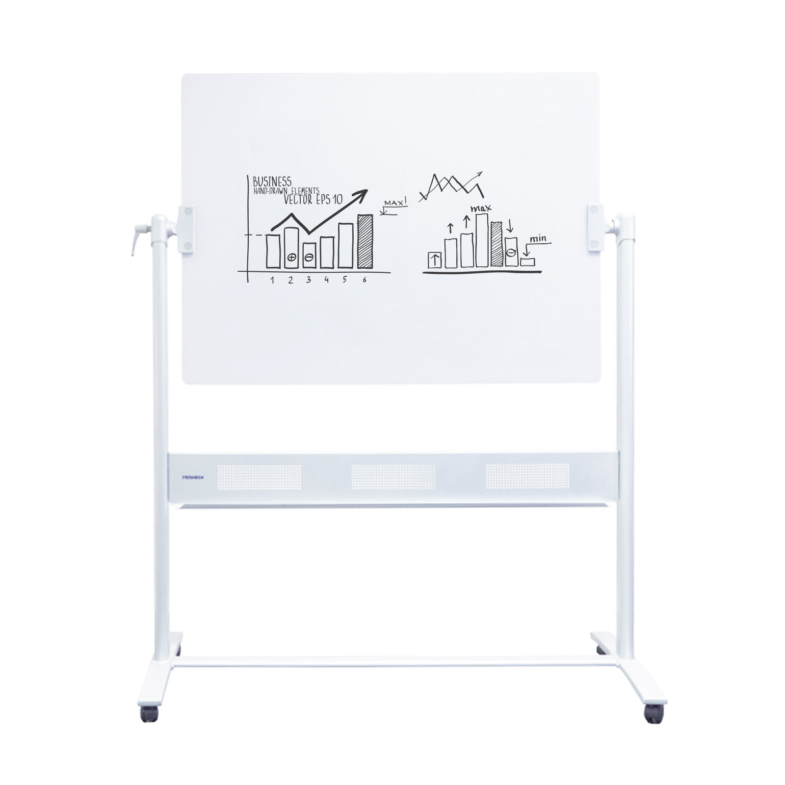 Franken Mobiles Glasboard | Drehbar | Doppelseitig verwendbar