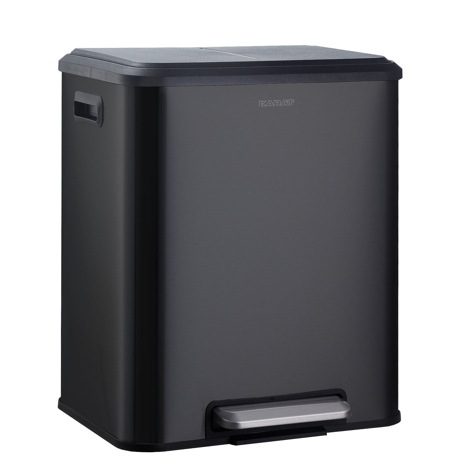 Mülleimer | Jack | 30 L Fassungsvermögen | 2-fach Mülltrennung | Soft-Close & Pedal | Edelstahl oder Schwarz