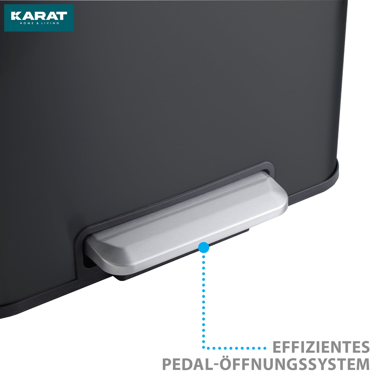 Mülleimer | Jack | 30 L Fassungsvermögen | 2-fach Mülltrennung | Soft-Close & Pedal | Edelstahl oder Schwarz