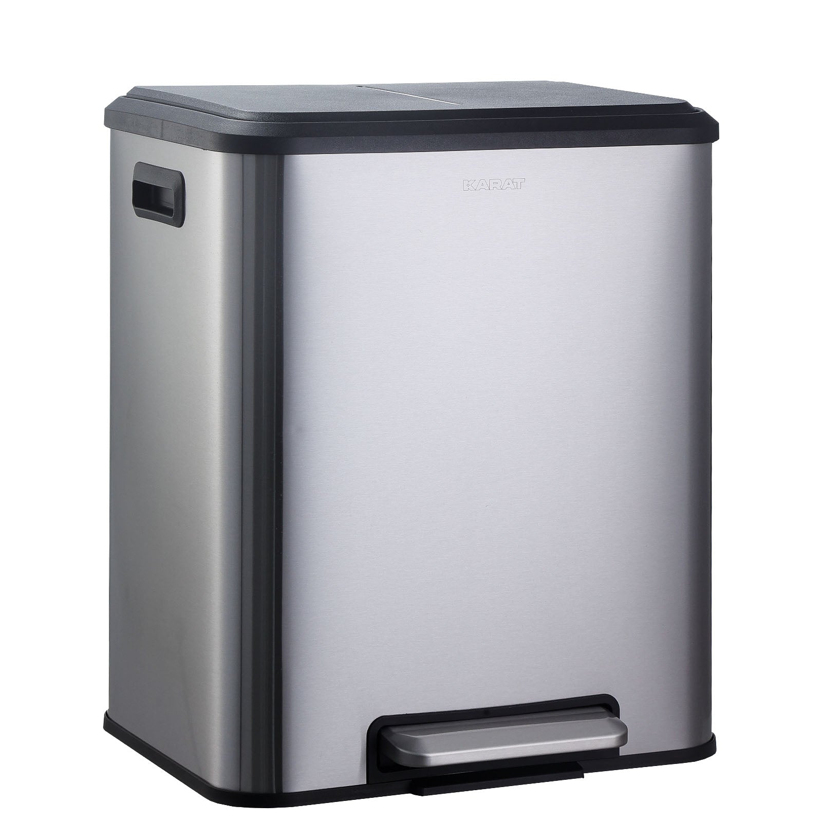 Mülleimer | Jack | 30 L Fassungsvermögen | 2-fach Mülltrennung | Soft-Close & Pedal | Edelstahl oder Schwarz