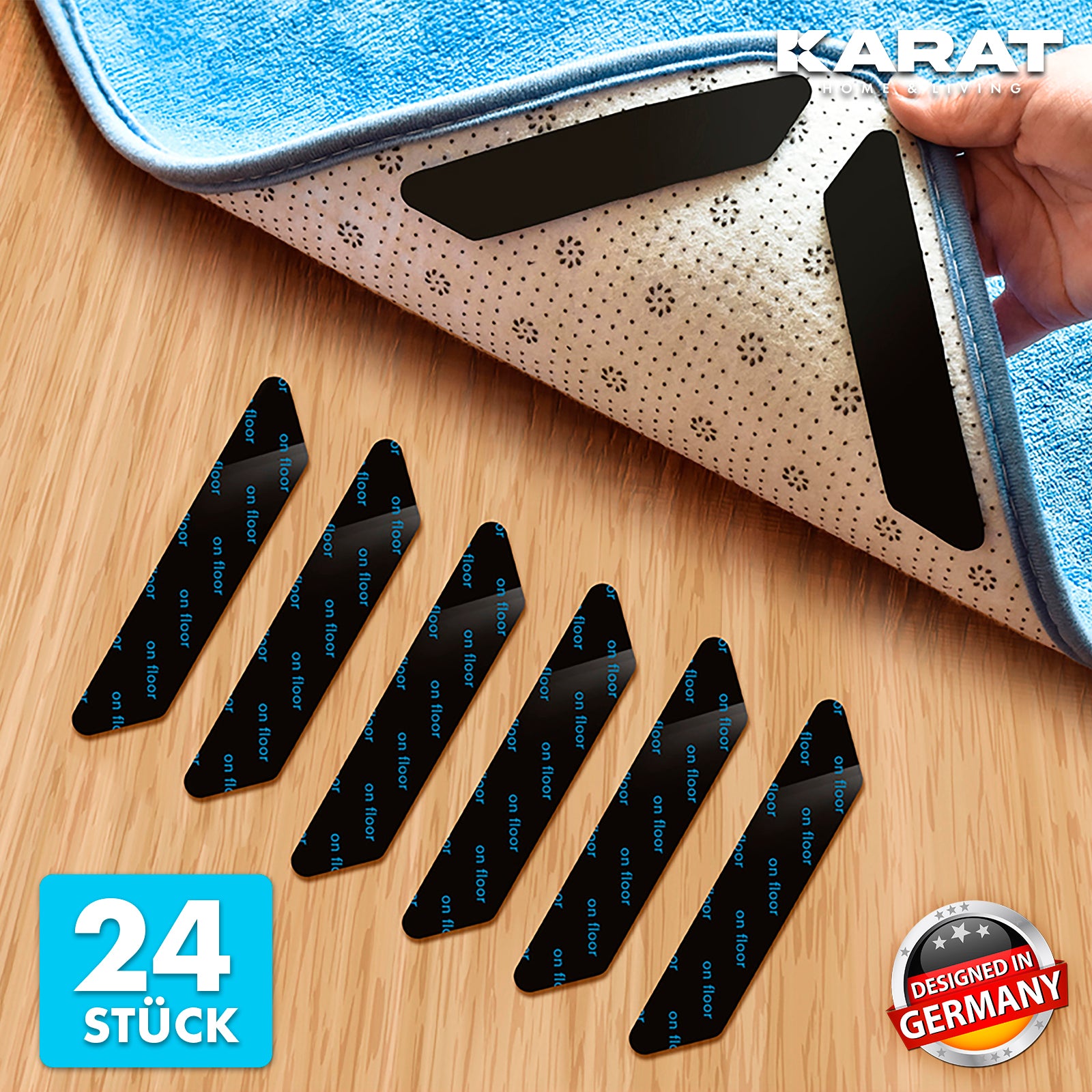 QWORK 30 Stück Teppich Anti-Rutsch Unterlage - Doppelseitig Für Laminat, Holz & Fliesen