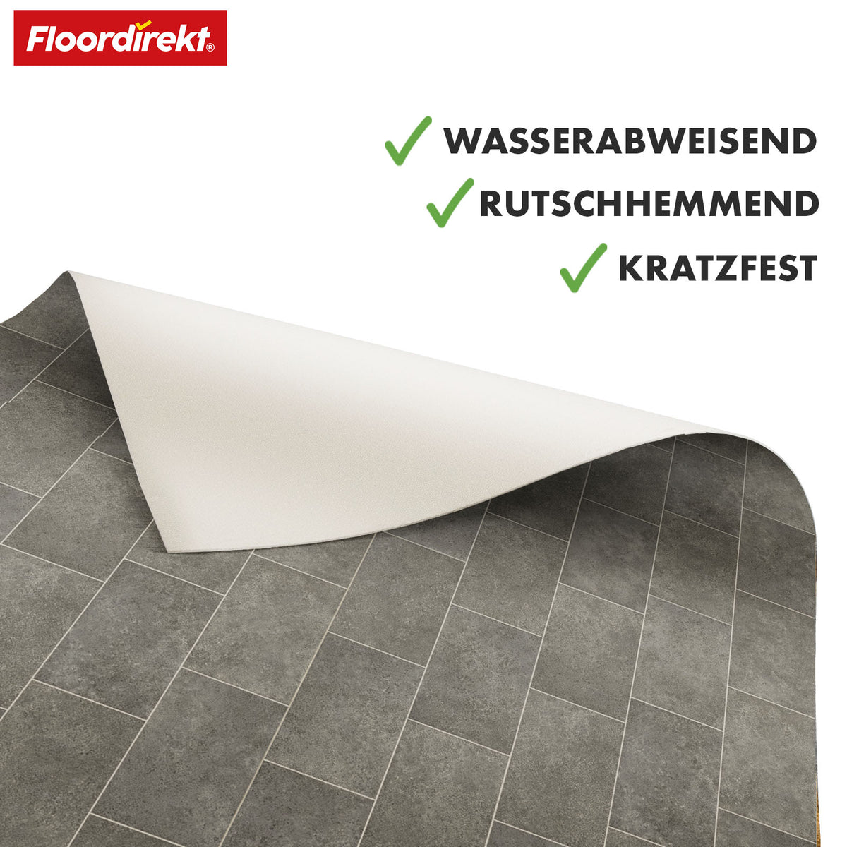 CV-Belag | Kent 968M | Strapazierfähiger Vinylboden in realistischer Steinfliesenoptik für Küche, Bad & Wohnbereich