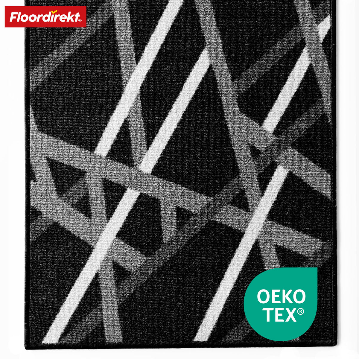 Teppichläufer | Printed | In Anthrazit & Braun | Moderner Läufer mit Streifen-Design & rutschhemmender Gel-Rückseite | Strapazierfähig & pflegeleicht