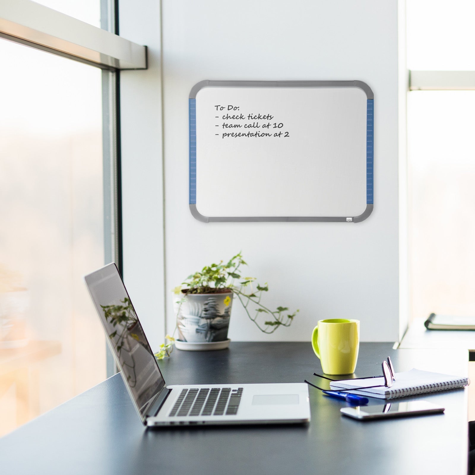 Nobo Whiteboard | Schmaler Rahmen | Magnetisch | 28 x 36 cm