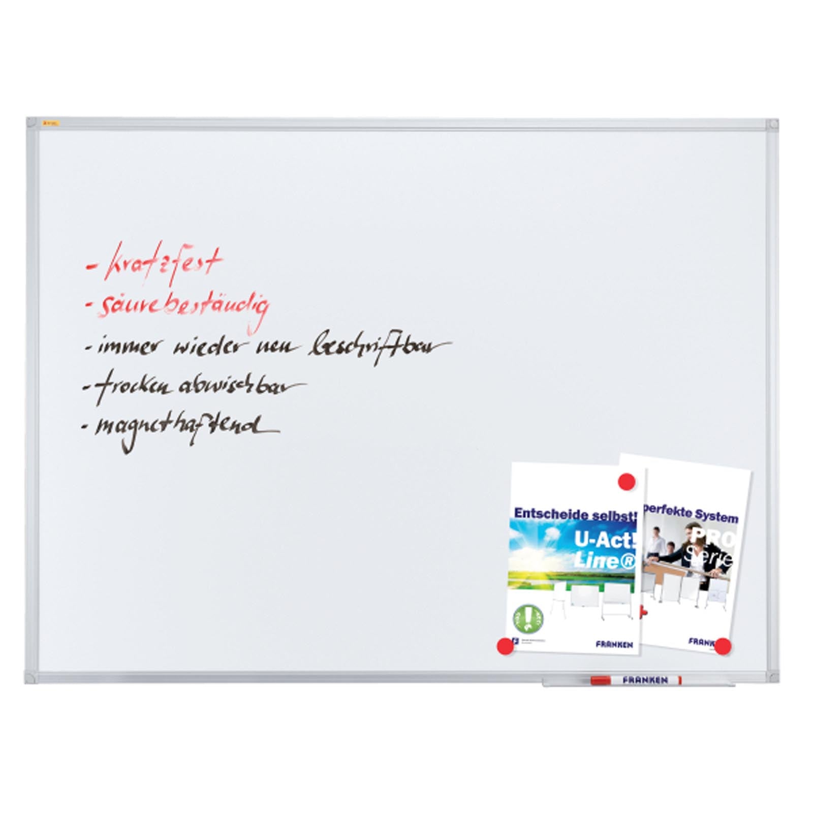 Franken Whiteboard | X-tra!Line | Speziallackiert | Inklusive Ablageschale