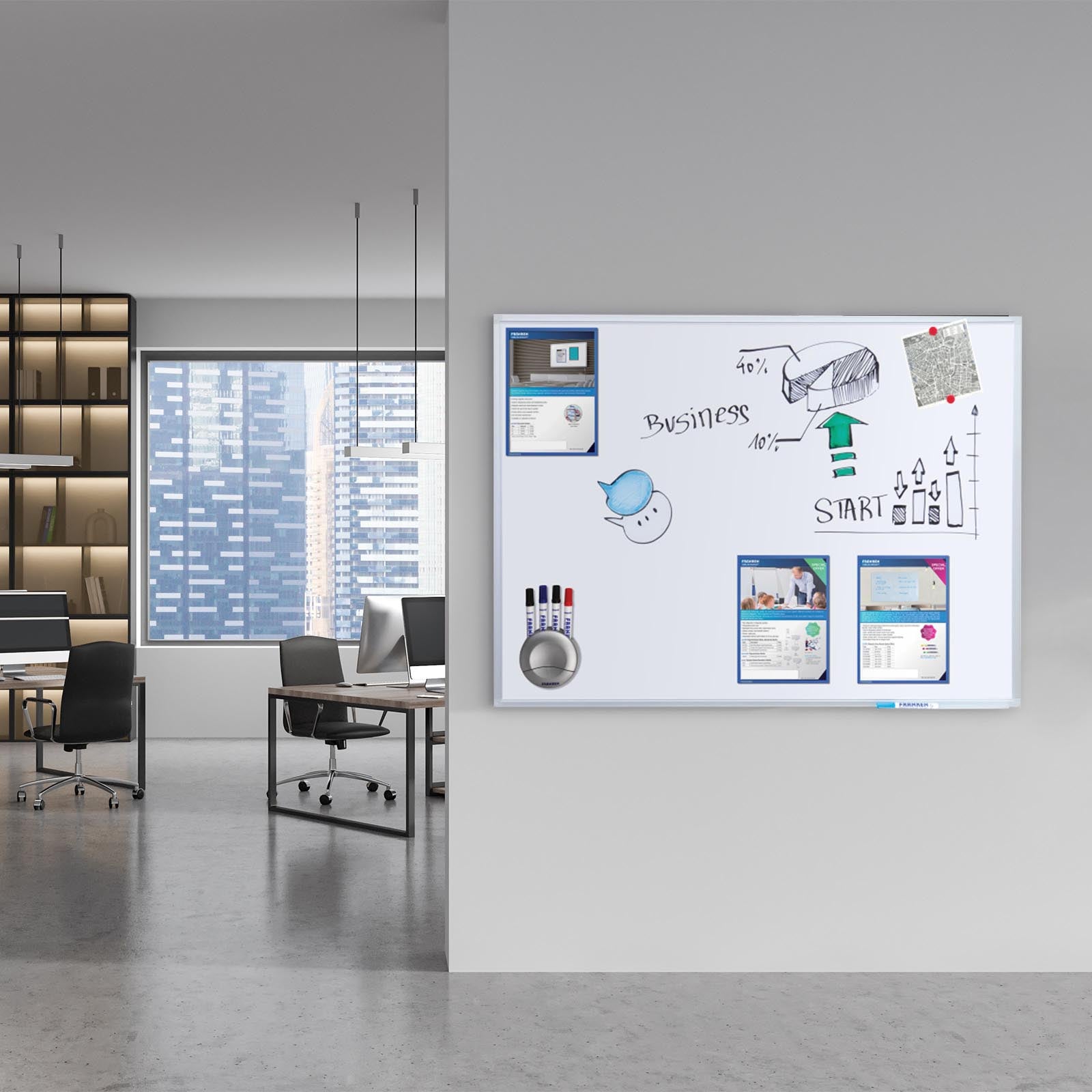 Franken Whiteboard | ECO | Lackiert | Inklusive Ablageschale