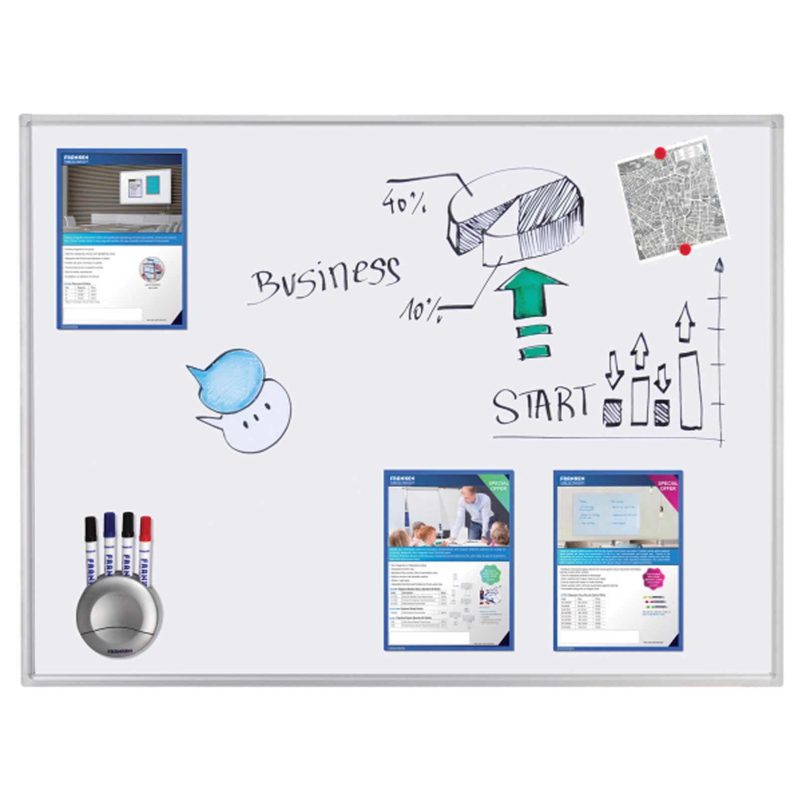Franken Whiteboard | ECO | Speziallackiert | Inklusive Ablageschale