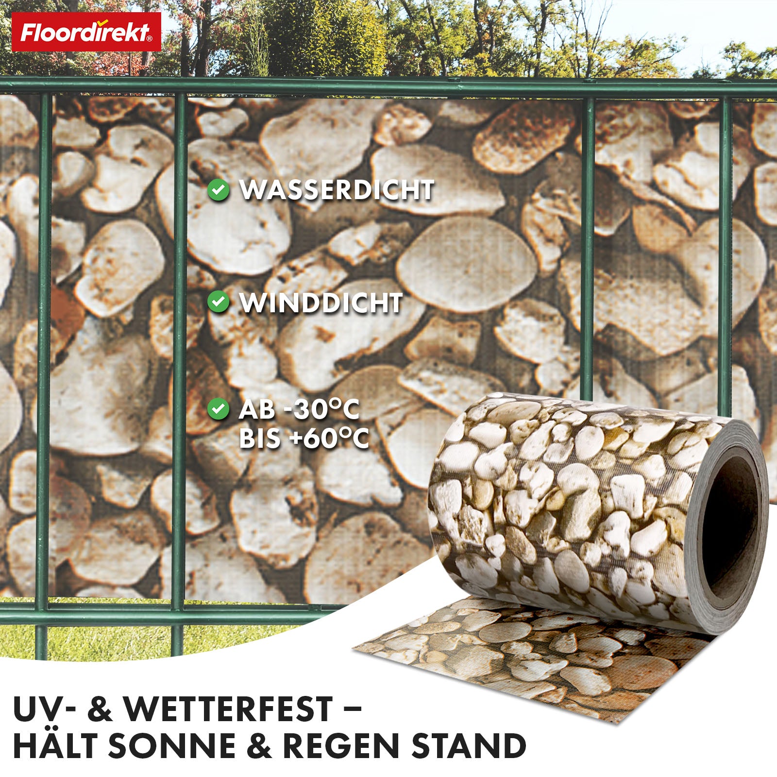 PVC-Sichtschutzstreifen | Für Gittermatten-Zäune | Effektiver Sichtschutz