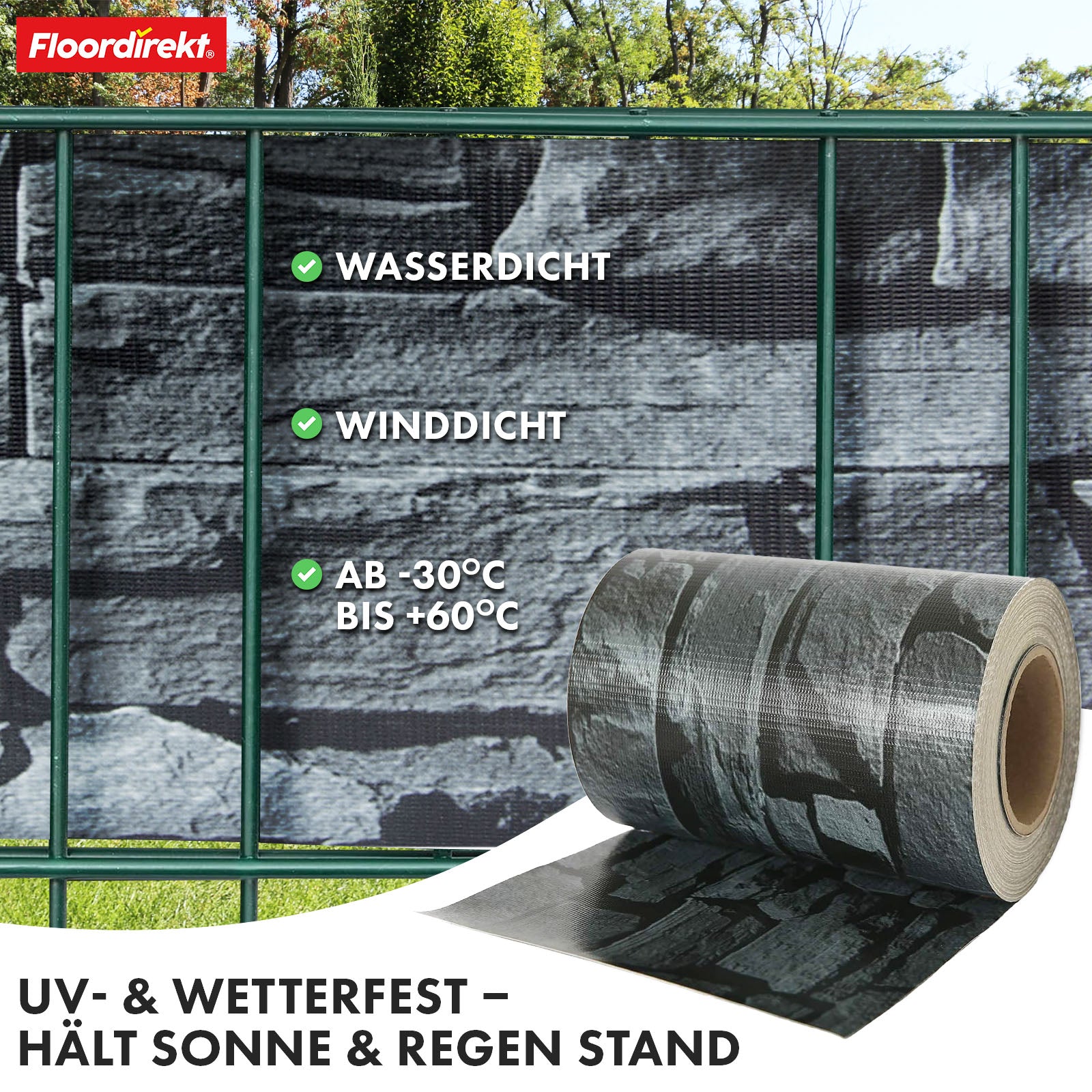 PVC-Sichtschutzstreifen | Für Gittermatten-Zäune | Effektiver Sichtschutz
