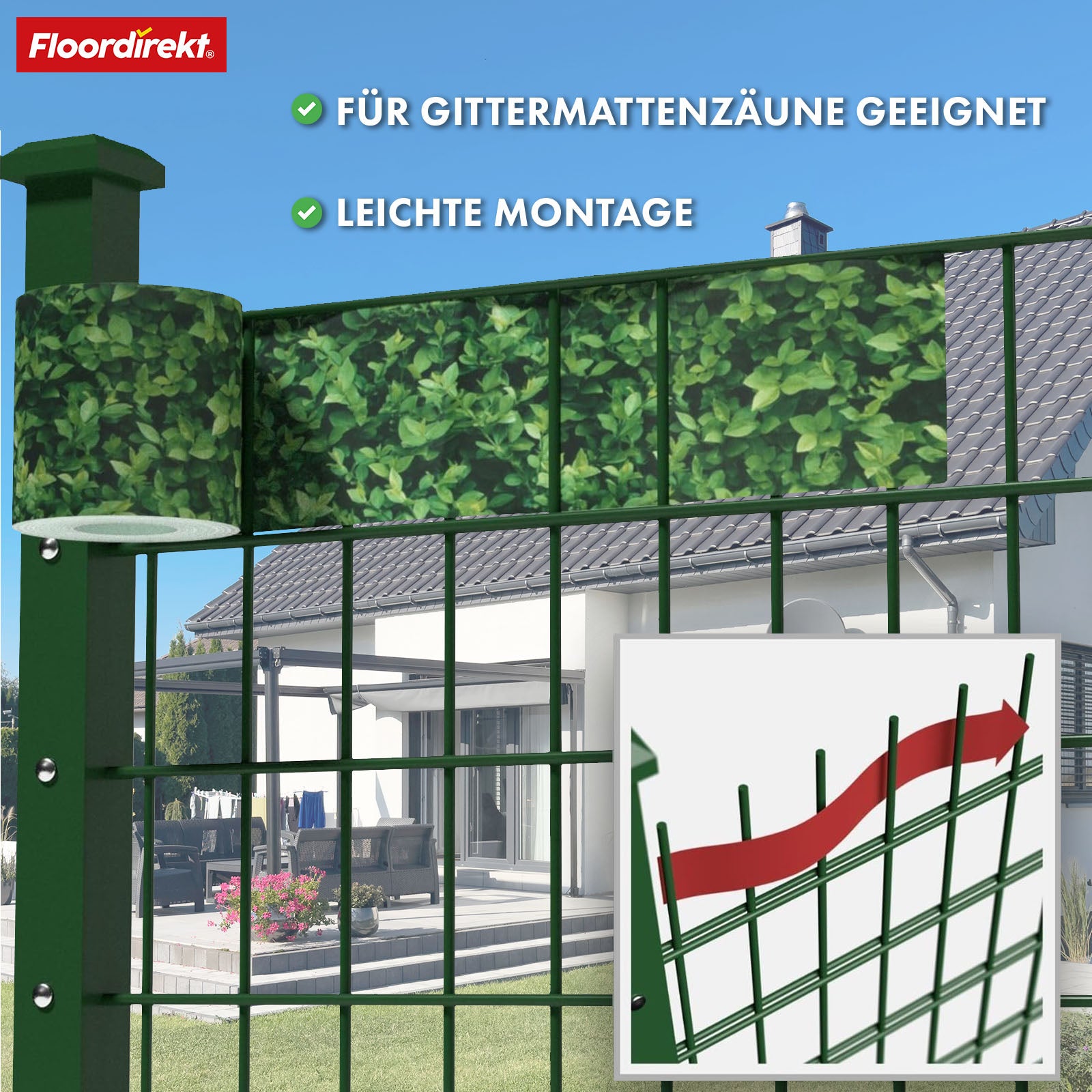 PVC-Sichtschutzstreifen | Für Gittermatten-Zäune | Effektiver Sichtschutz