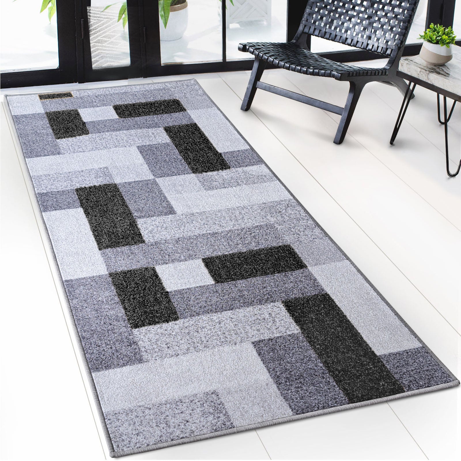 Teppich-Läufer nach Maß | New York | Rutschhemmend mit Gel-Rücken | Modernes Design in verschiedene Farben