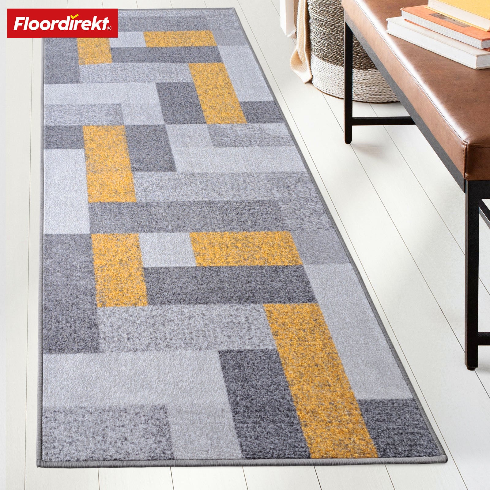Teppich-Läufer nach Maß | New York | Rutschhemmend mit Gel-Rücken | Modernes Design in verschiedene Farben