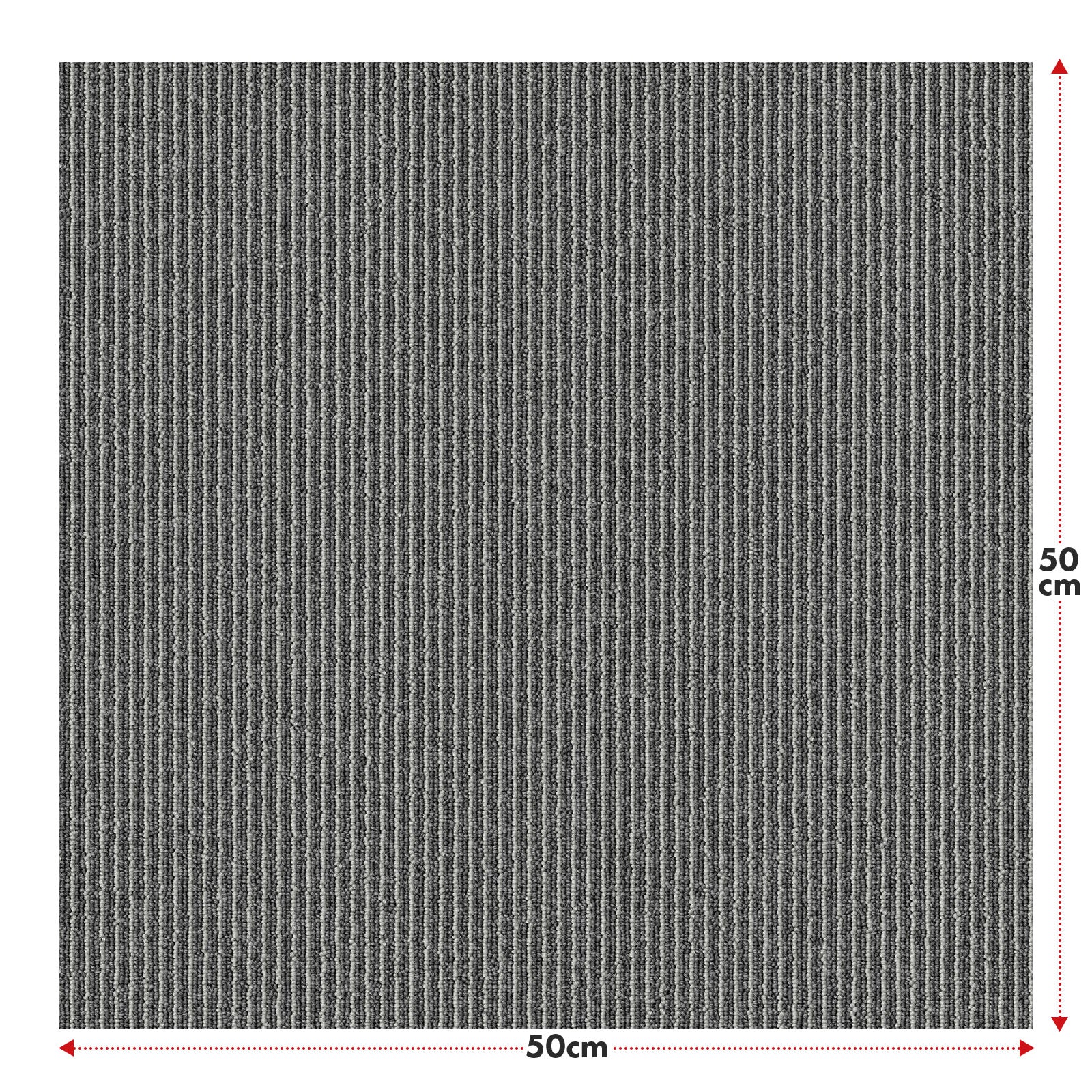 Teppichfliesen | Bern | 50 x 50 cm | Selbstliegend mit Streifendesign | In Anthrazit, Grau & Beige für Gewerbe und Privathaushalte