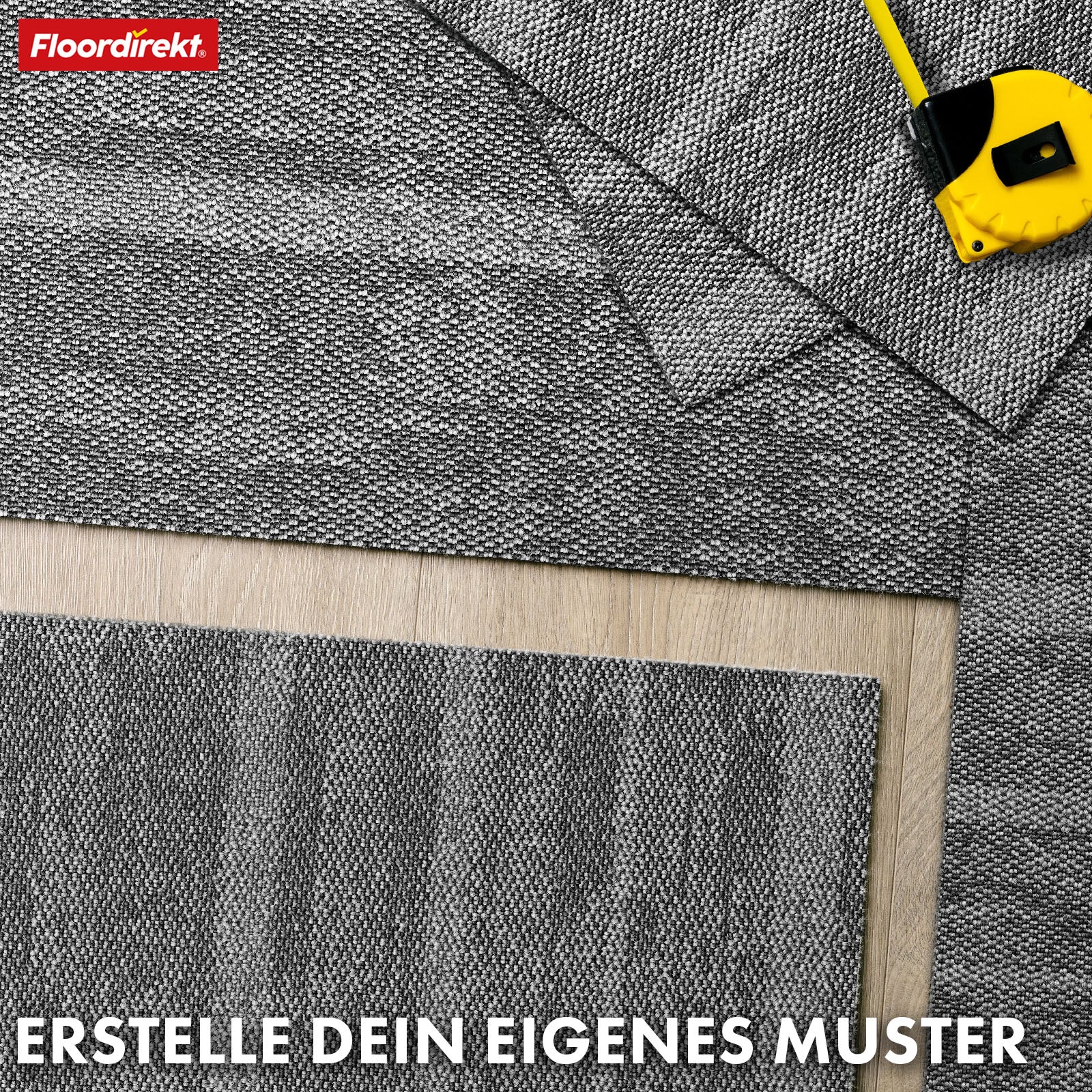 Teppichfliesen | Zürich | 50 x 50 cm | Ideal für Büro & Wohnräume | Hochwertige Designfliesen in 4 Farben