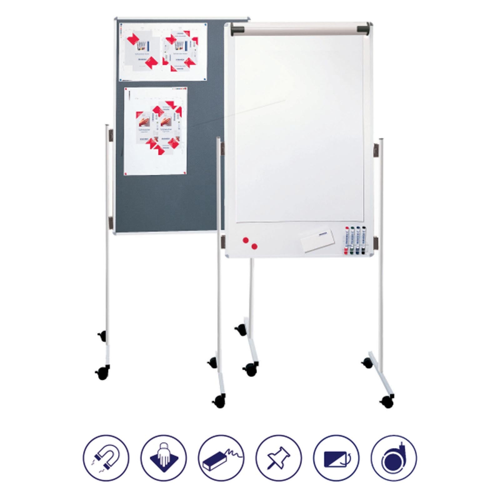 Franken Kombi-Flipchart | ECO | Feststellbare Laufrollen