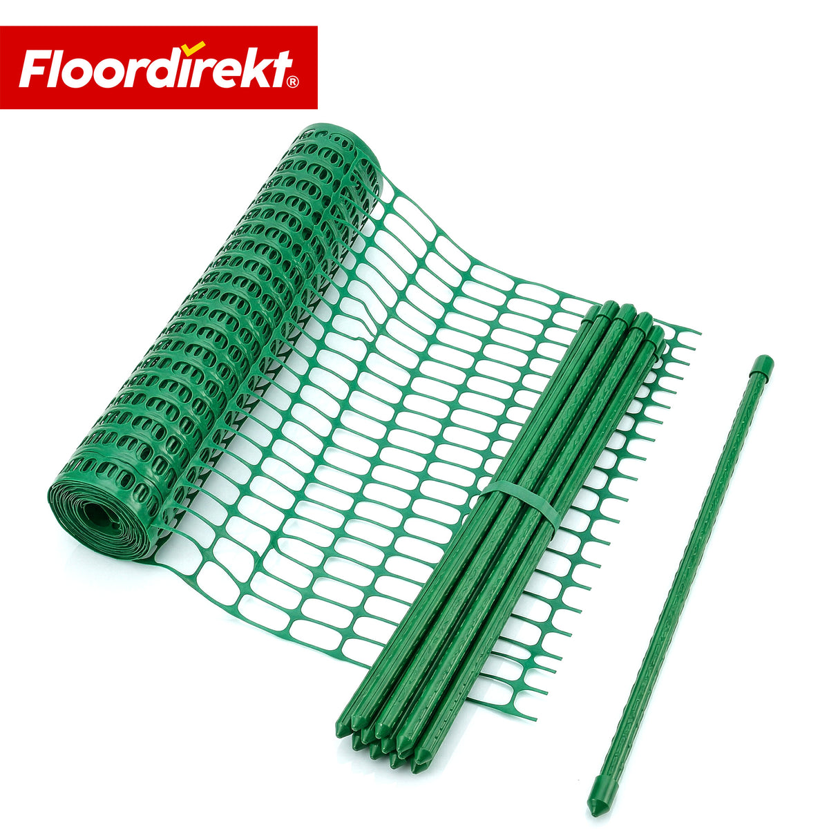 Absperrzaun Chester Set inkl. 20 Zaunpfosten & Kabelbindern | Bauzaunnetz 30 m / 50 m | Garten- & Warnzaun