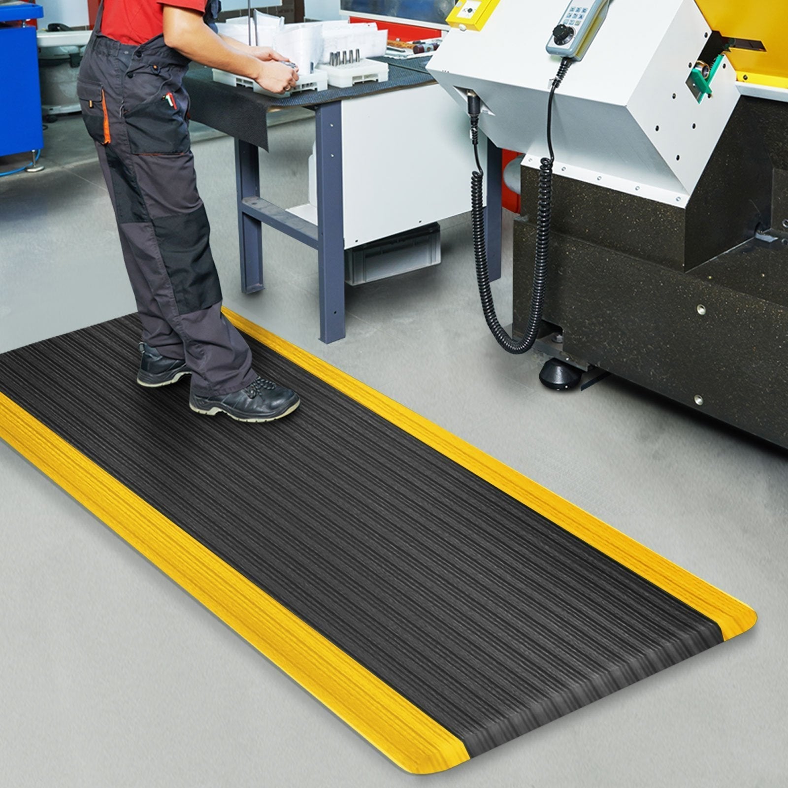 Anti-Ermüdungsmatte DECKPLATE COBA: Fixmaße, schwarz / gelb