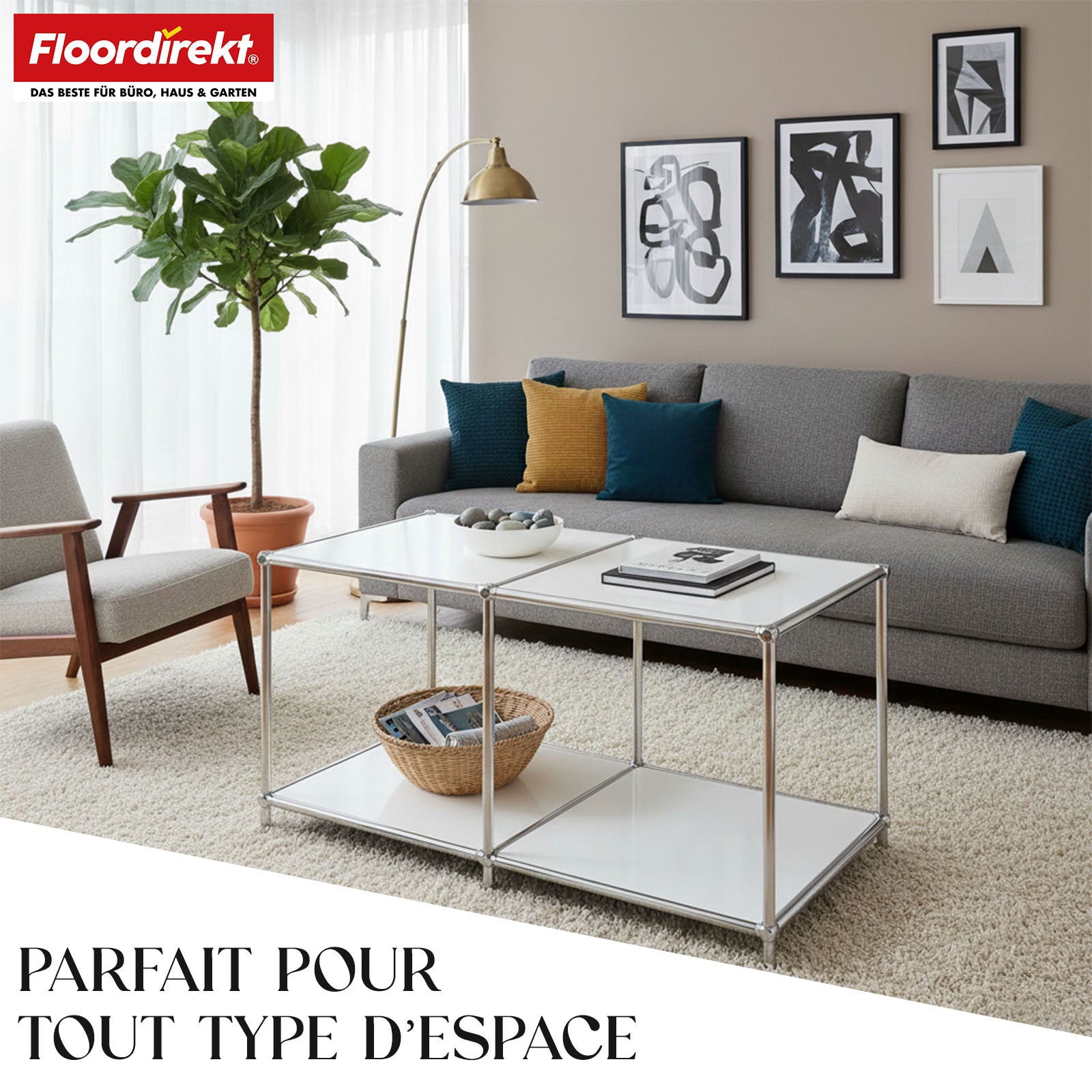 Metallregal | Concept Epure MK-016 | Sideboard & Ablageregal mit offenen Flächen | In mehreren Farben erhältlich