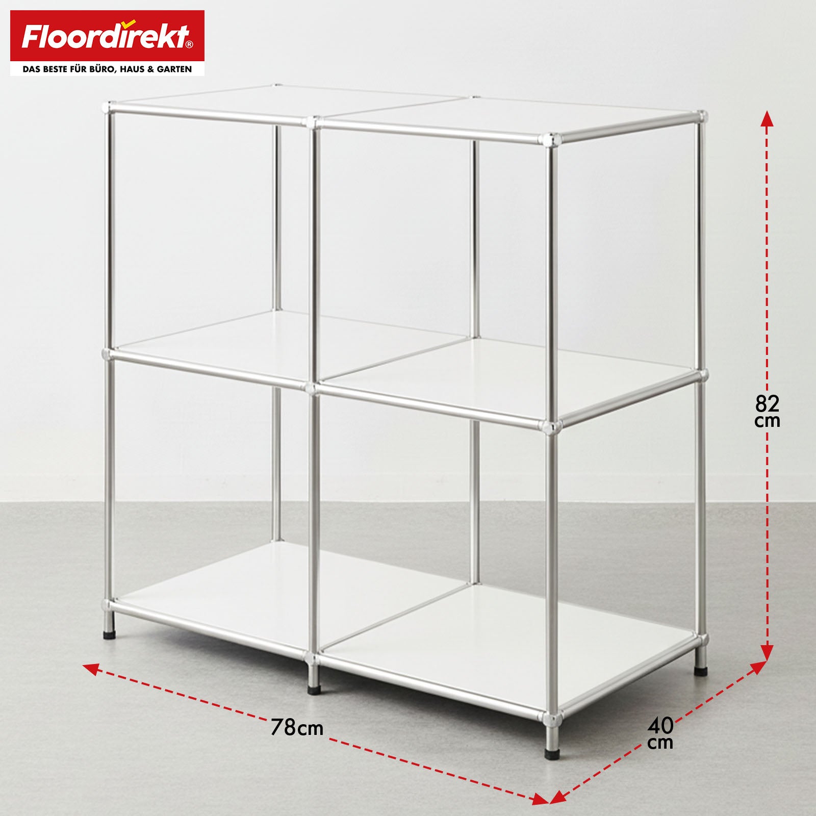 Metallregal | Concept Epure MK-027 | Offenes 3-stöckiges Sideboard & Ablageregal | In mehreren Farben erhältlich