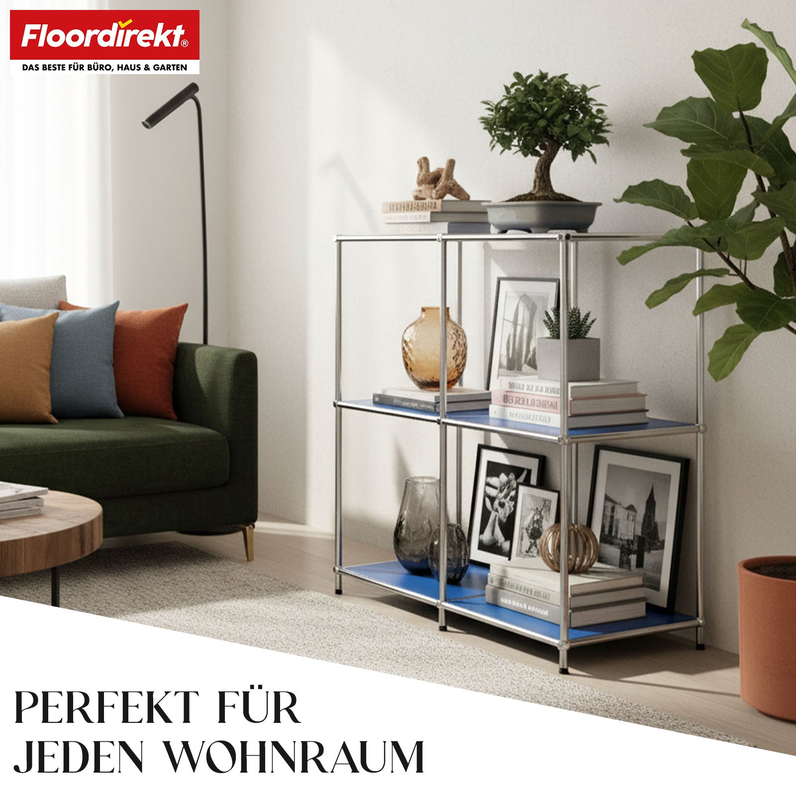 Metallregal | Concept Epure MK-027 | Offenes 3-stöckiges Sideboard & Ablageregal | In mehreren Farben erhältlich