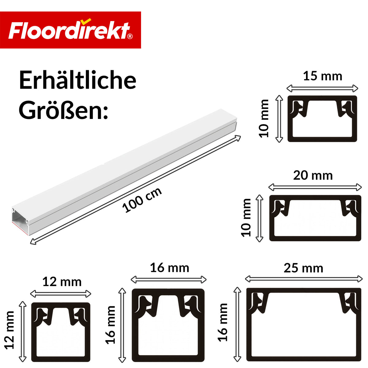 Kabelkanal | Oskar | Selbstklebende Kabelleiste 10 x 1 m | Kabelabdeckung Weiß für TV, Wand & Schreibtisch