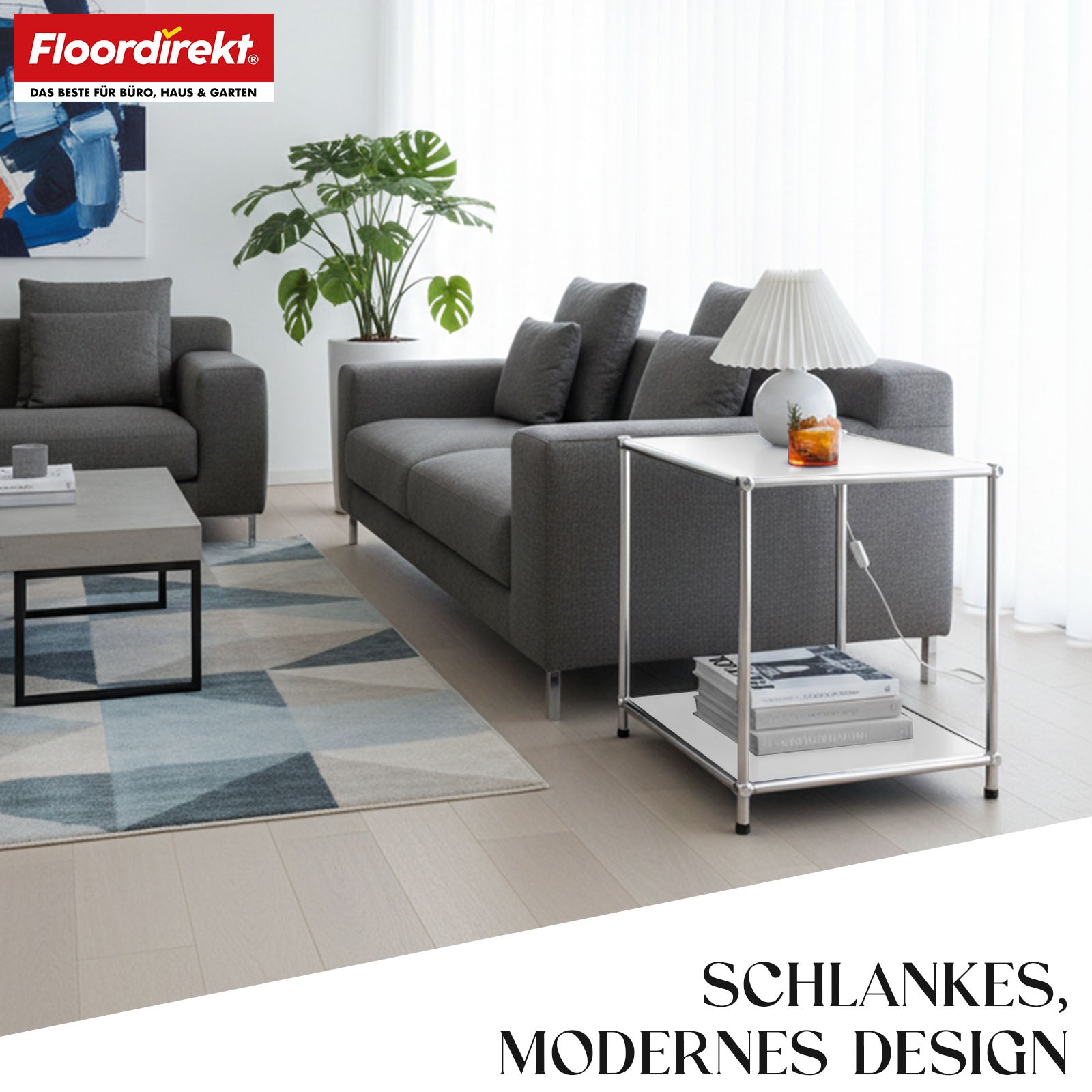 Metallregal | Concept Epure MK-012 | Offenes Beistell- & Aufbewahrungsregal mit 2 Ablagen | In mehreren Farben erhältlich