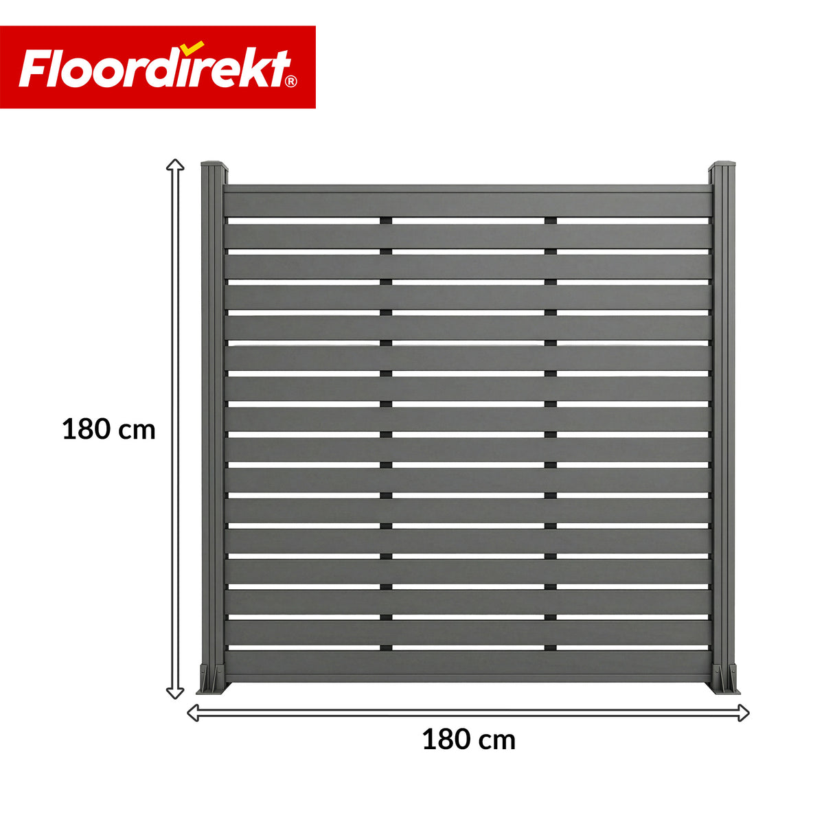 WPC-Sichtschutzzaun | Milos | 180 x 180 cm in Anthrazit mit Aluminium-Pfosten