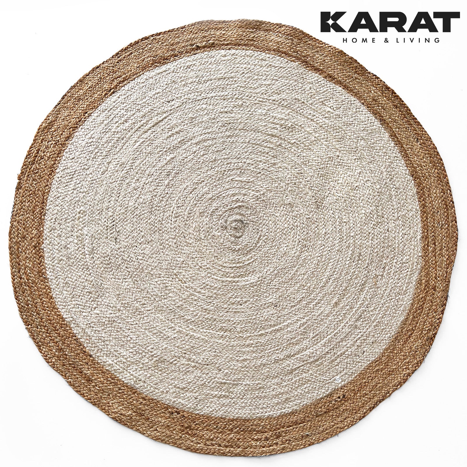 Jute-Teppich | Rund | Handgewebt | Aus Naturfasern