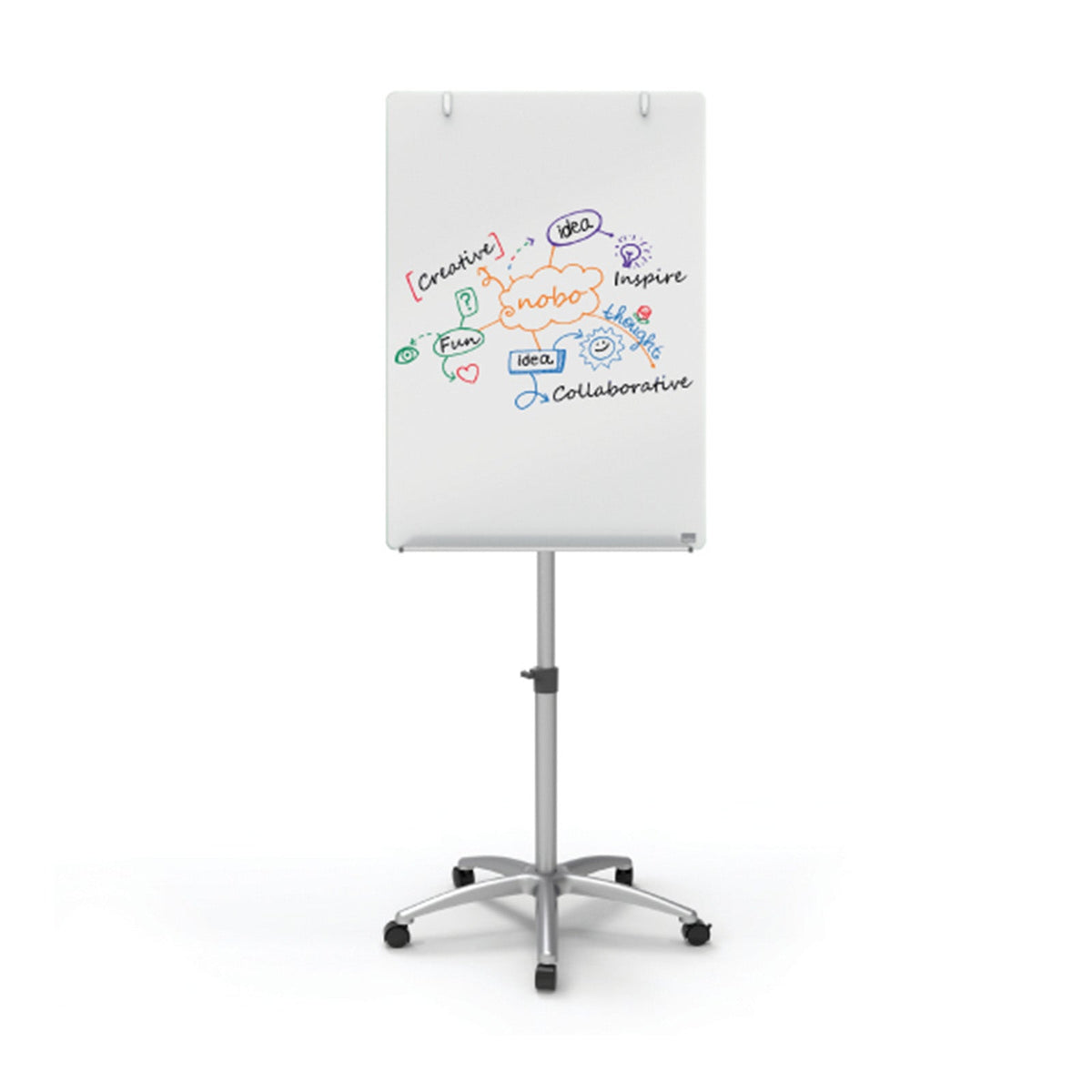 Nobo Flipchart | Sicherheitsglas | Höhenverstellbar | 25 Jahre Oberflächengarantie