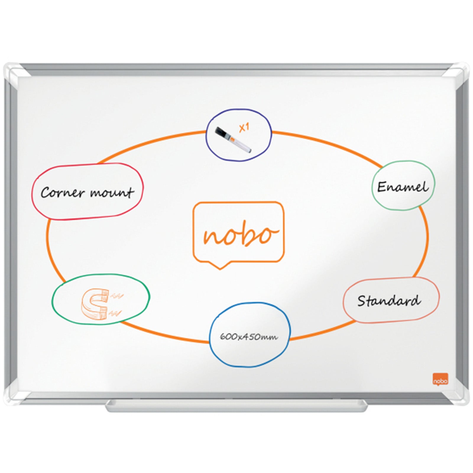 Nobo Whiteboard | Magnetisch | Lackiert | Inklusive Stiftablage