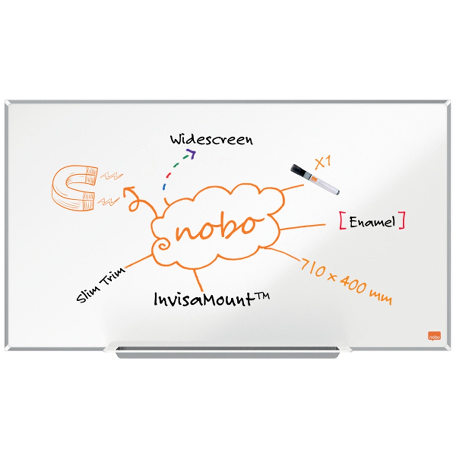 Nobo Whiteboard | Impression Pro Widescreen | Speziallackiert | Magnetisch