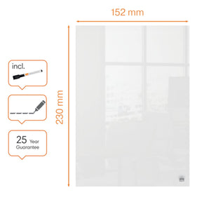Nobo Mini-Whiteboard | Glasoberfläche | 2er Set | 15 x 23 cm