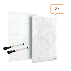 Nobo Mini-Whiteboard | Glasoberfläche | 2er Set | 15 x 23 cm