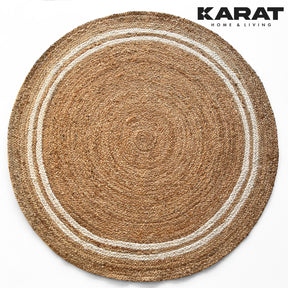 Jute-Teppich Mumbai | Rund | Handgewebt | Aus Naturfasern | Verschiedene Größen